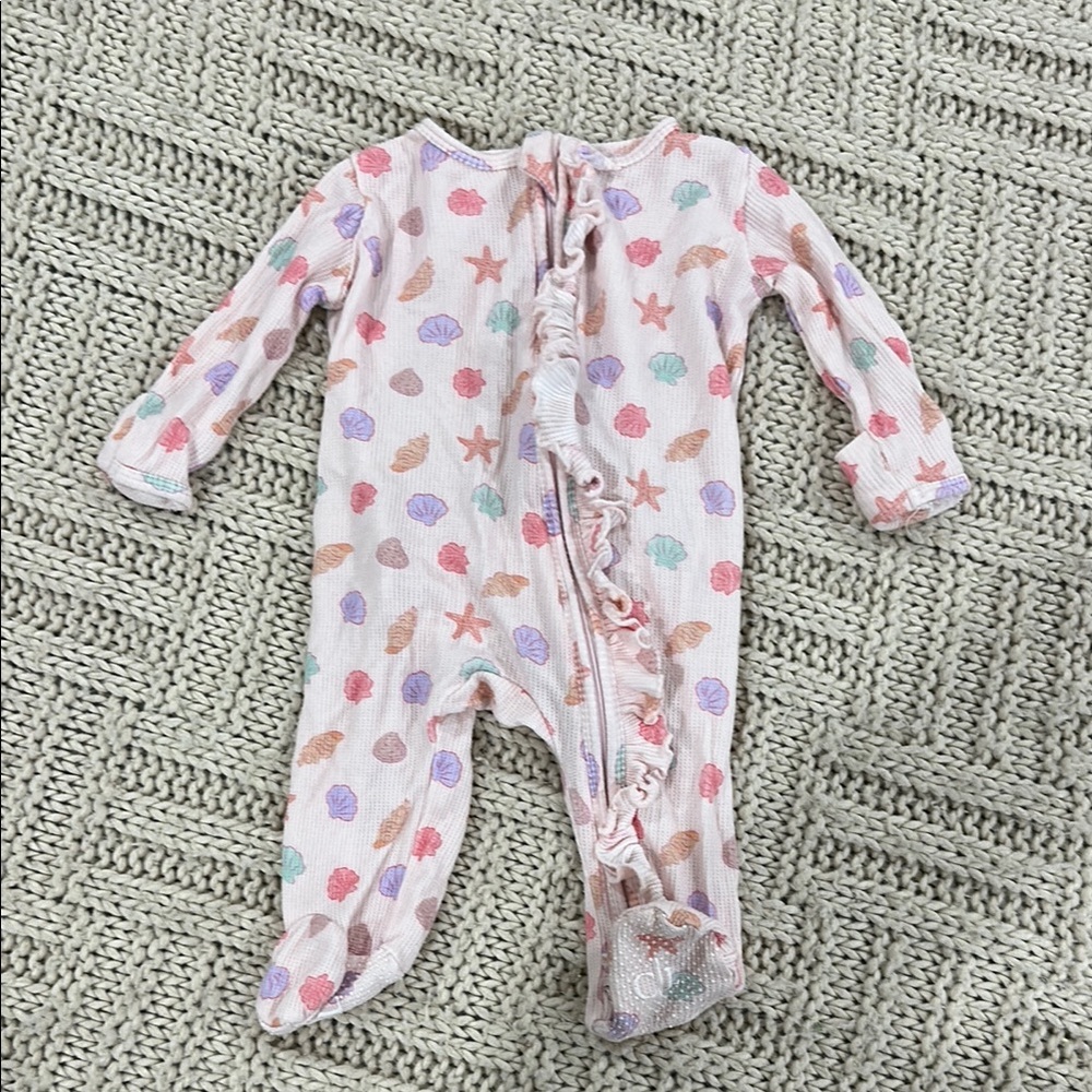 Caden Lane seashell waffle Footies One Piece
